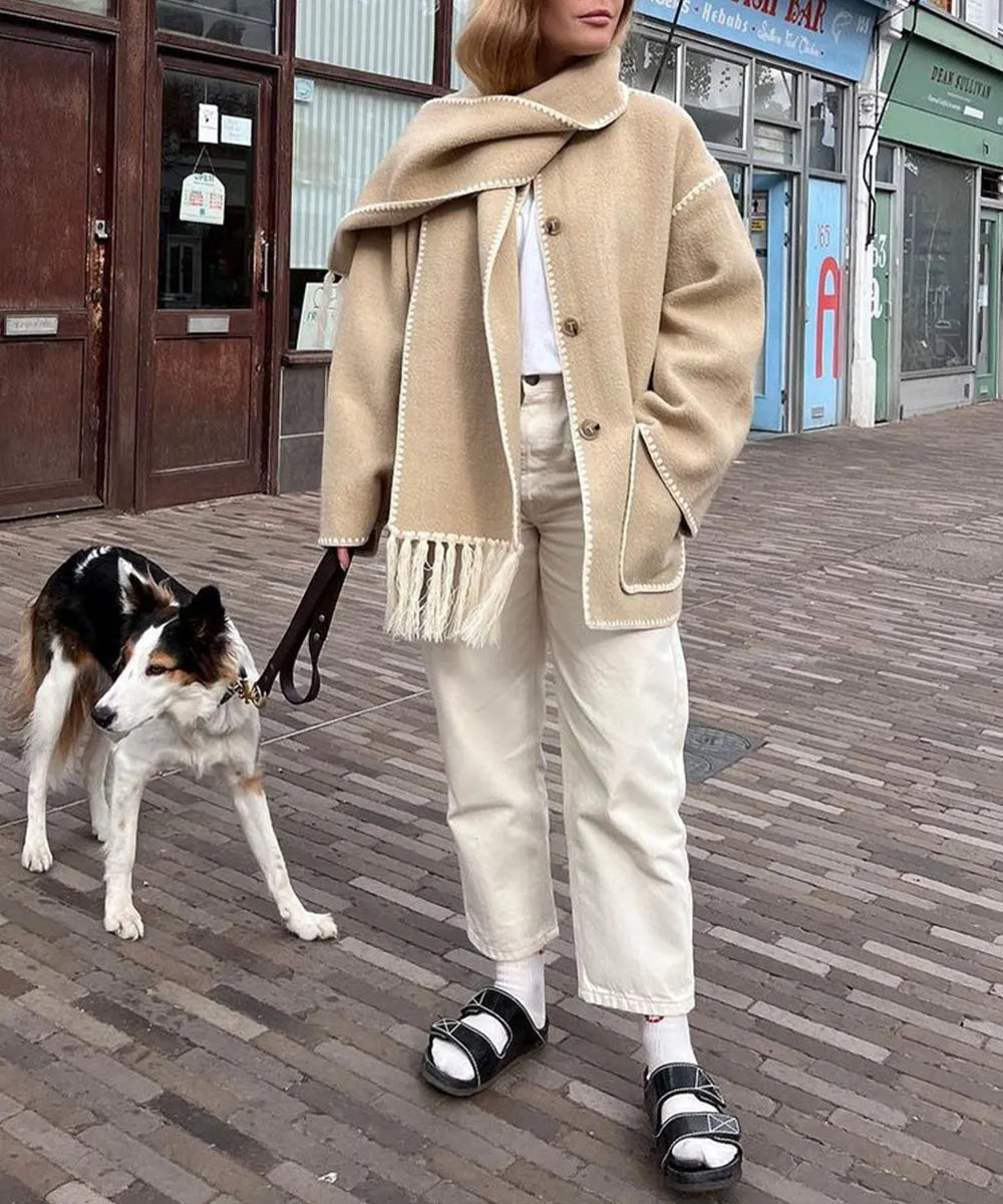 Hepburn Style Woolen Cape Coat
