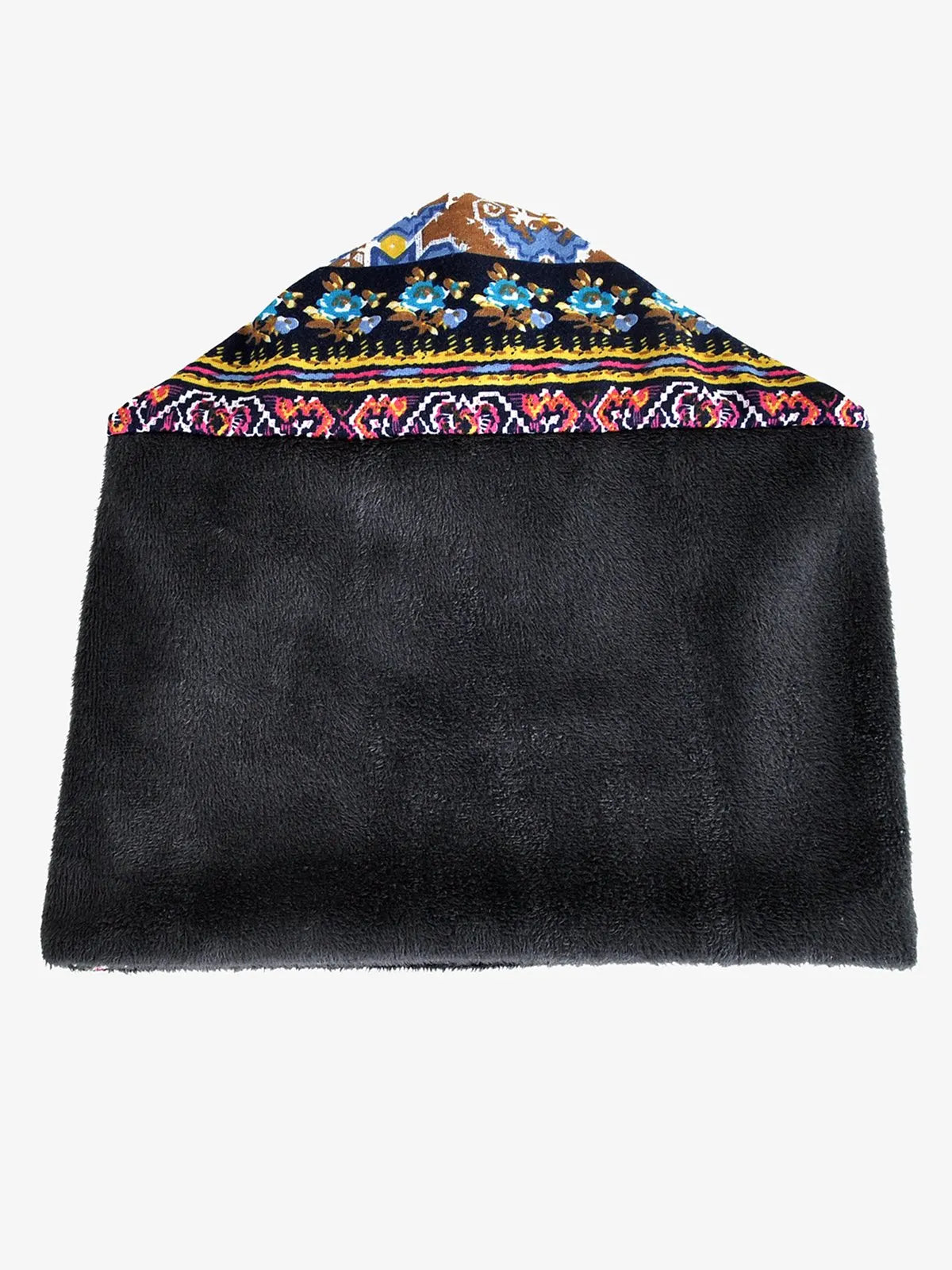 Retro Tribal Printed Fleece Dual Use Scarf Beanie Hat