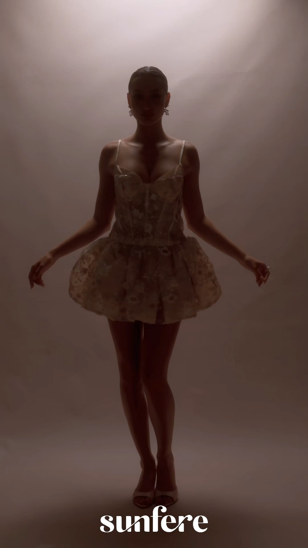 Blooming Season Apricot Floral Print Corset Mini Dress