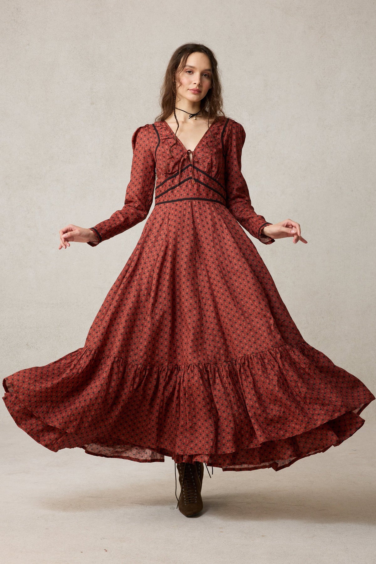 Chelse 19 |Longsleeved Linen Dress Gown