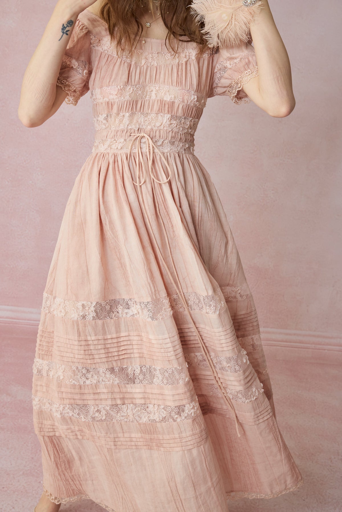 Dawn 17 | Lace Linen Dress Gown