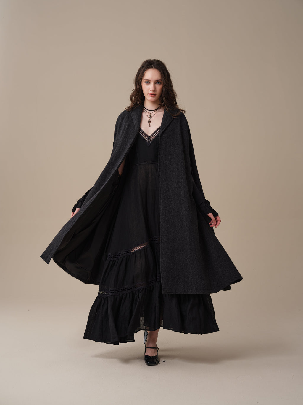 Cherry Tree 25 | Lace Linen flared dress