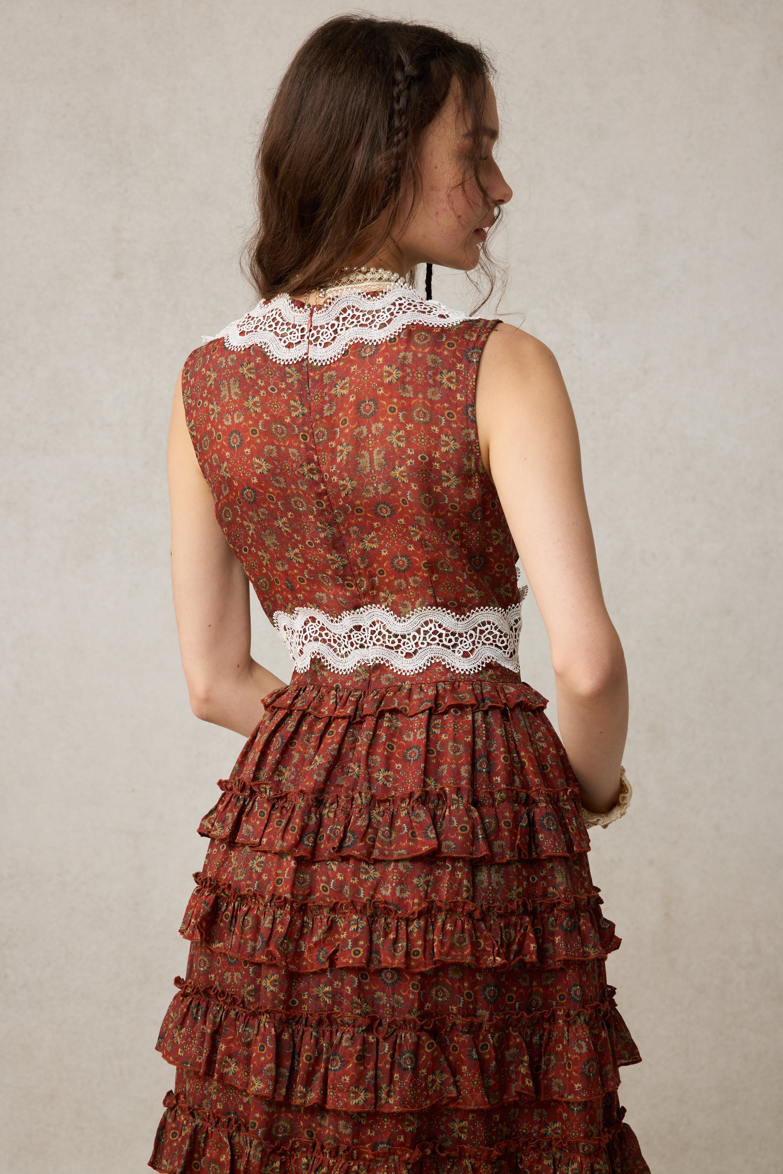 Nolita 28 |Lace & Linen Dress Gown （With Gift scarf)