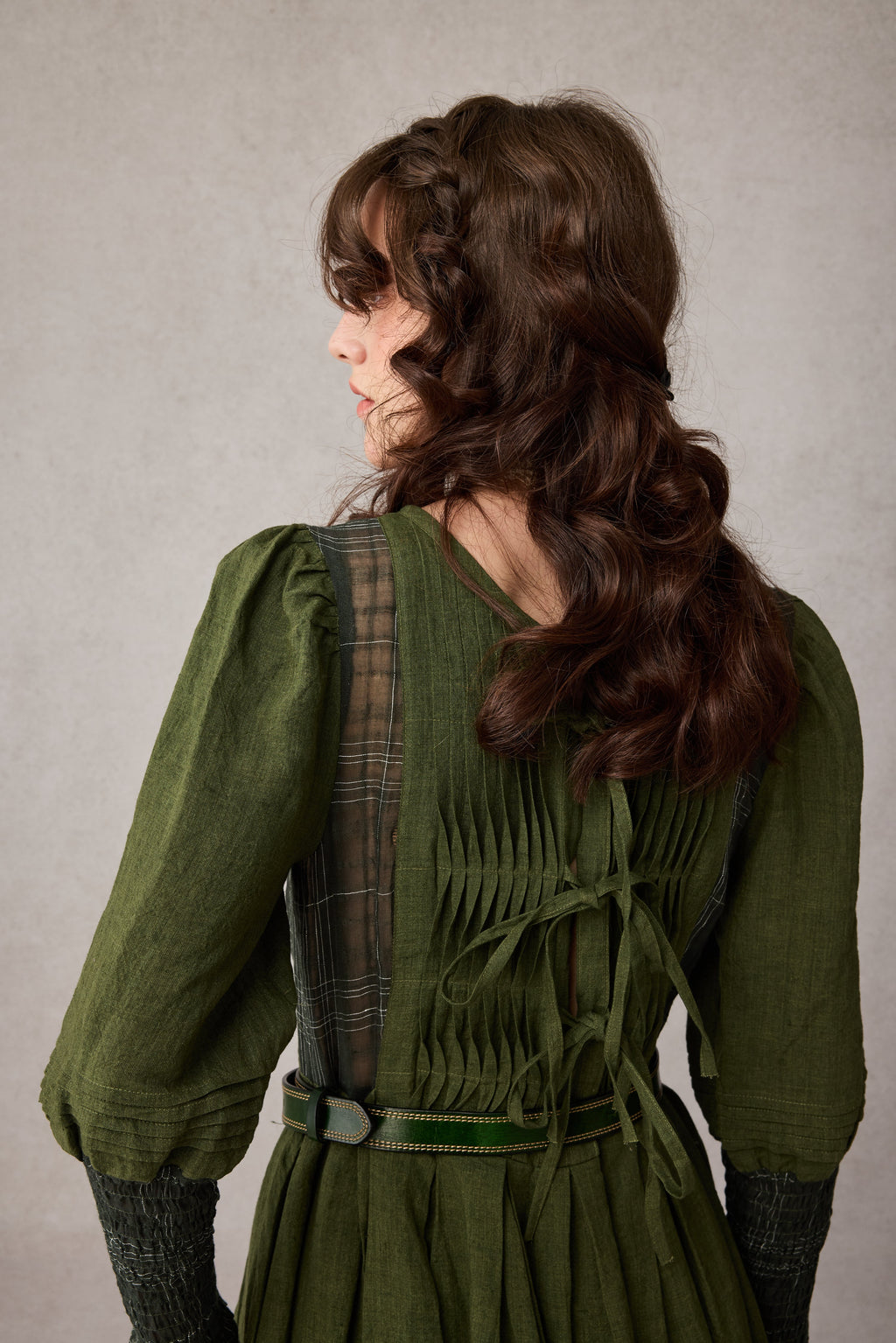 Eliana 15 | Pintucked Patchwork Linen Dress