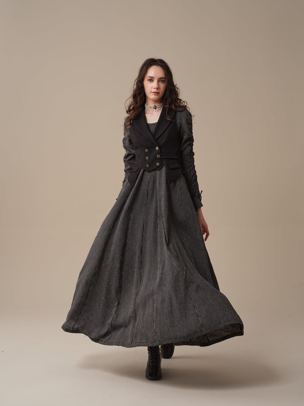 Crystal 17 | Victorian maxi linen dress