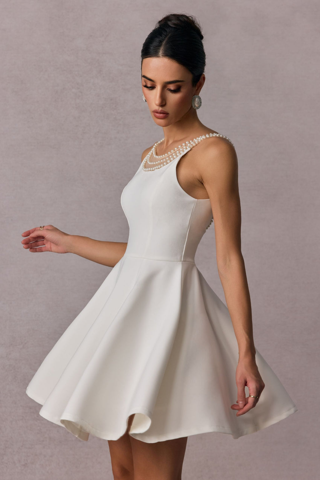 Esther Pearl Embelished Open Back Mini Dress