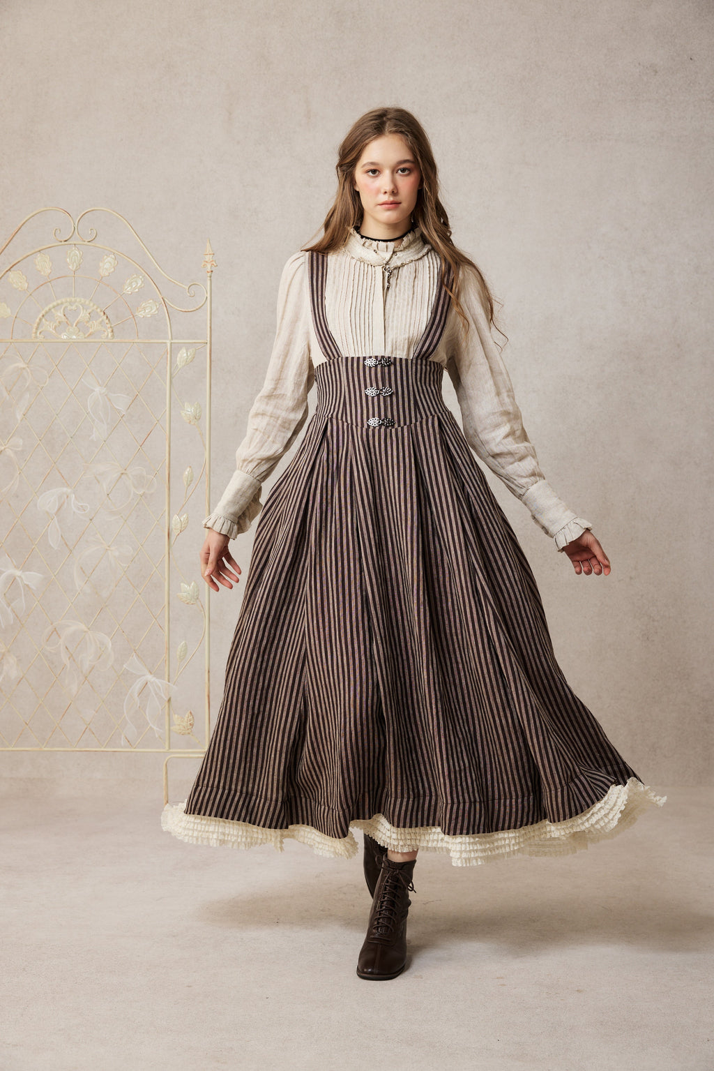 Clarise 22 | Retro Linen Skirt