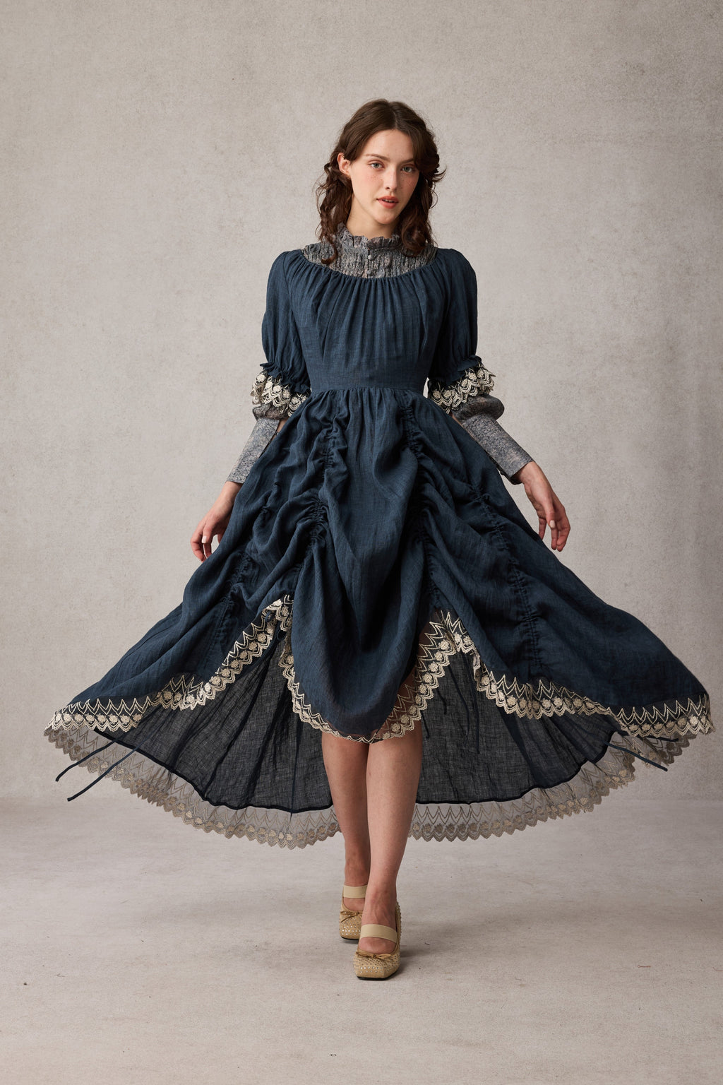 Elowen 27 | Lace velvet dress gown ( 2 way to wear )