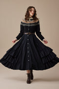 Kaite 18 |ruffled maxi wool skirt