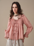 Isadora | Ruby Linen Poet Shirt