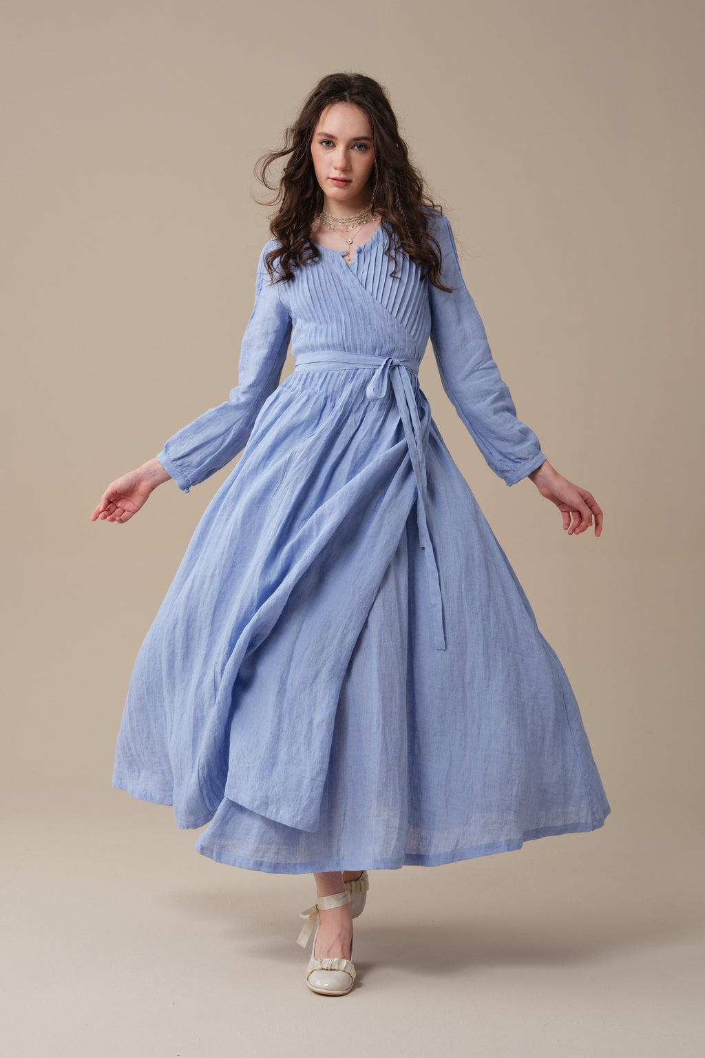 Bluebell 06 | Pintuck Linen Wrap Dress