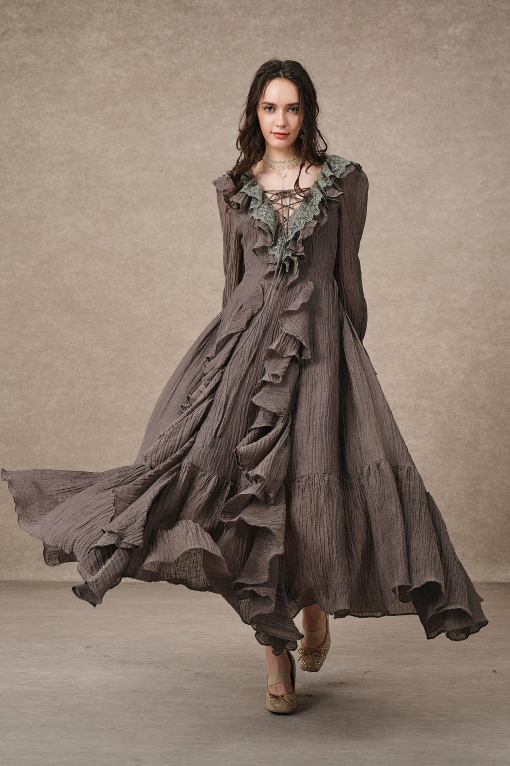 Dewdrops 16 | Maxi Linen Dress Gown