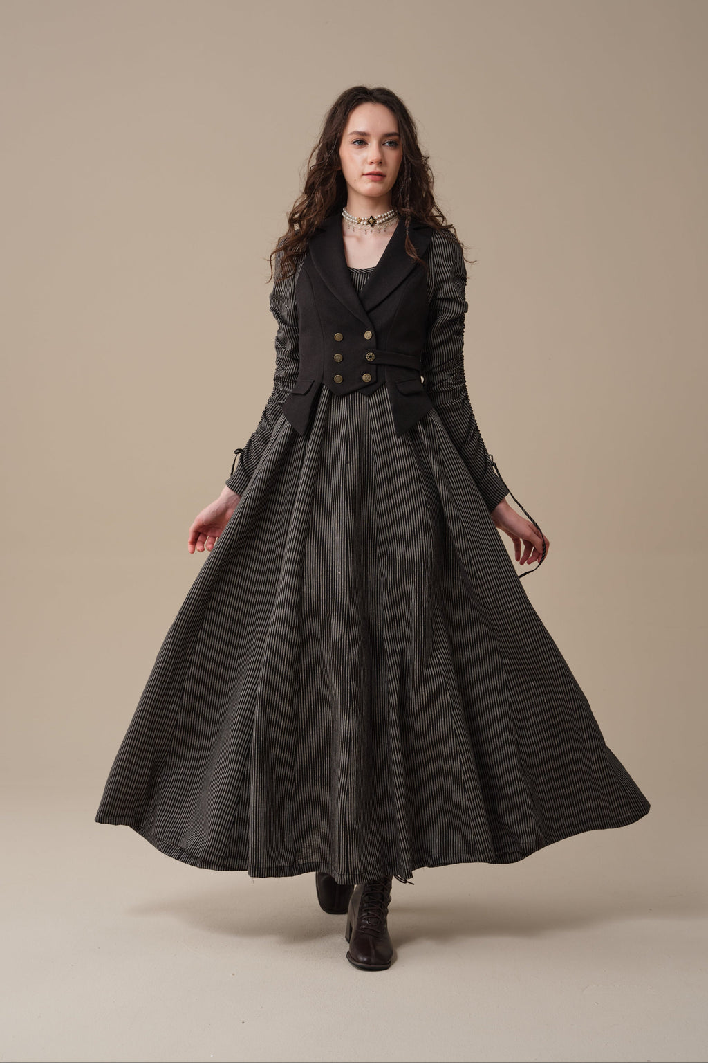 Crystal 17 | Victorian maxi linen dress