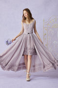 Wearable Poetry 17 | Ruffled linen dress & skirt （2 pieces)