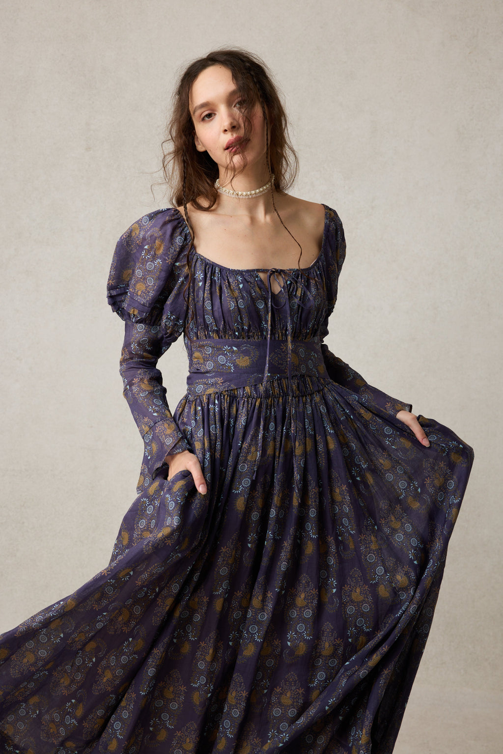 Paisley 11 | Elegant Floral Linen Dress