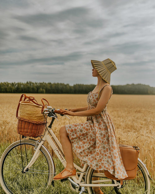 Adelia 17 | lace up daisy linen dress