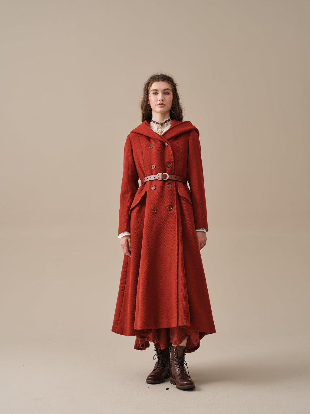 Trista 24 | 100% twill wool hooded coat