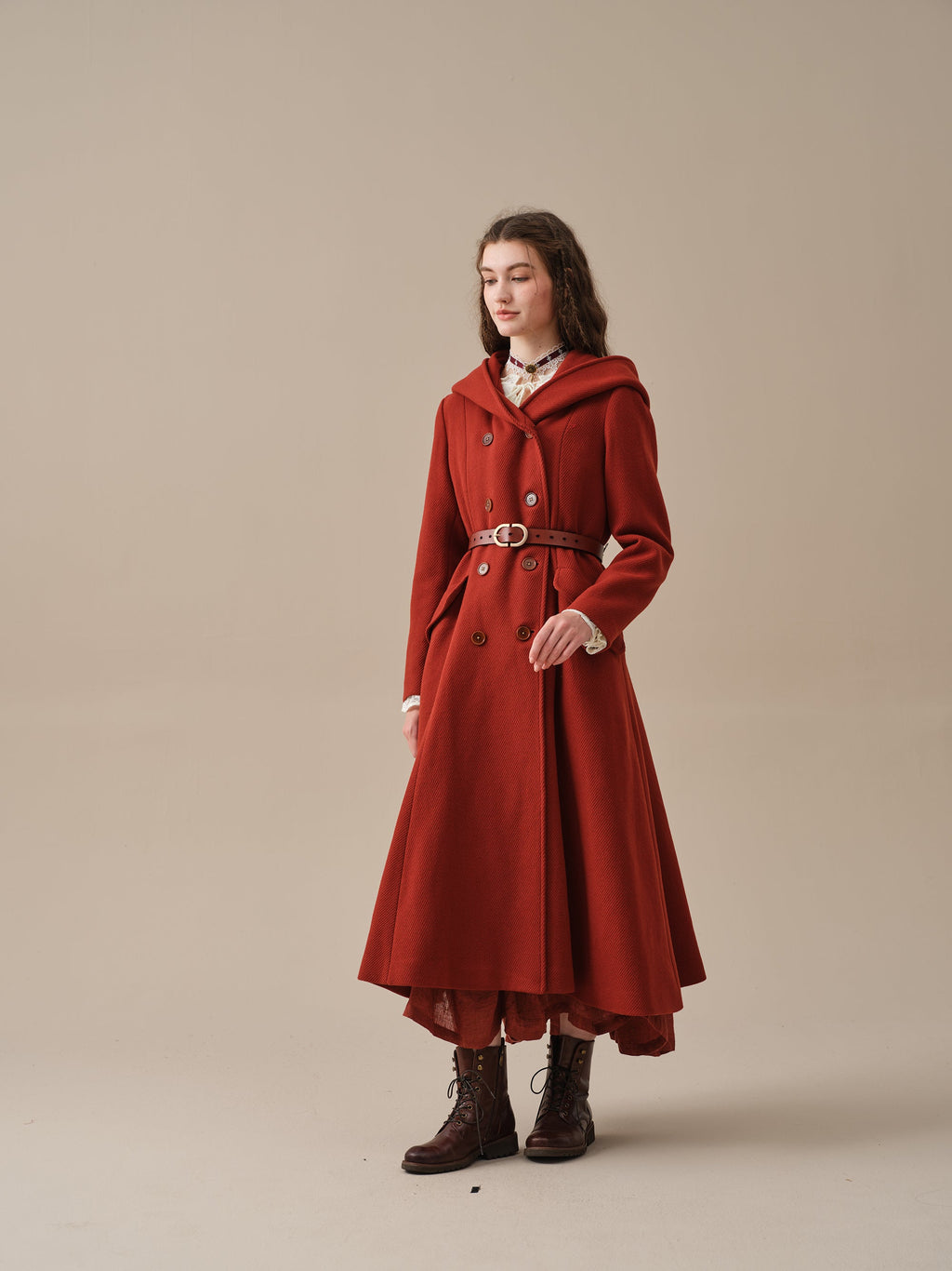 Trista 24 | 100% twill wool hooded coat