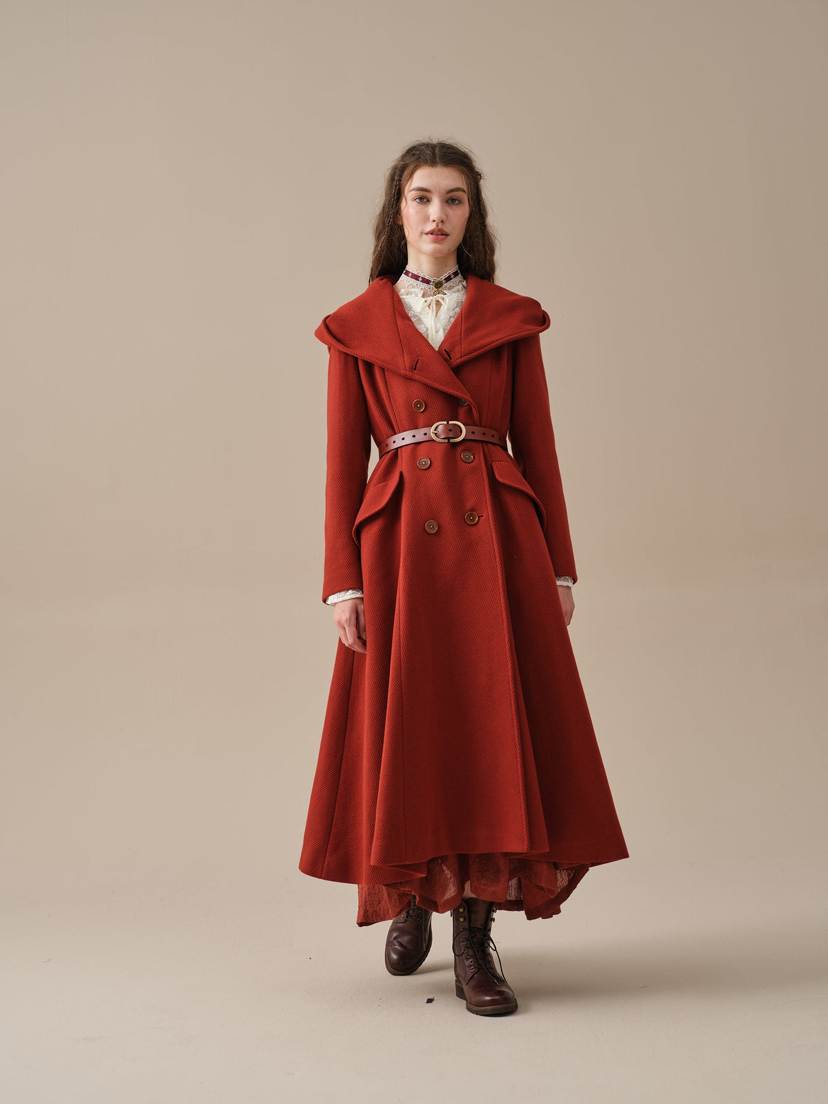 Trista 24 | 100% twill wool hooded coat