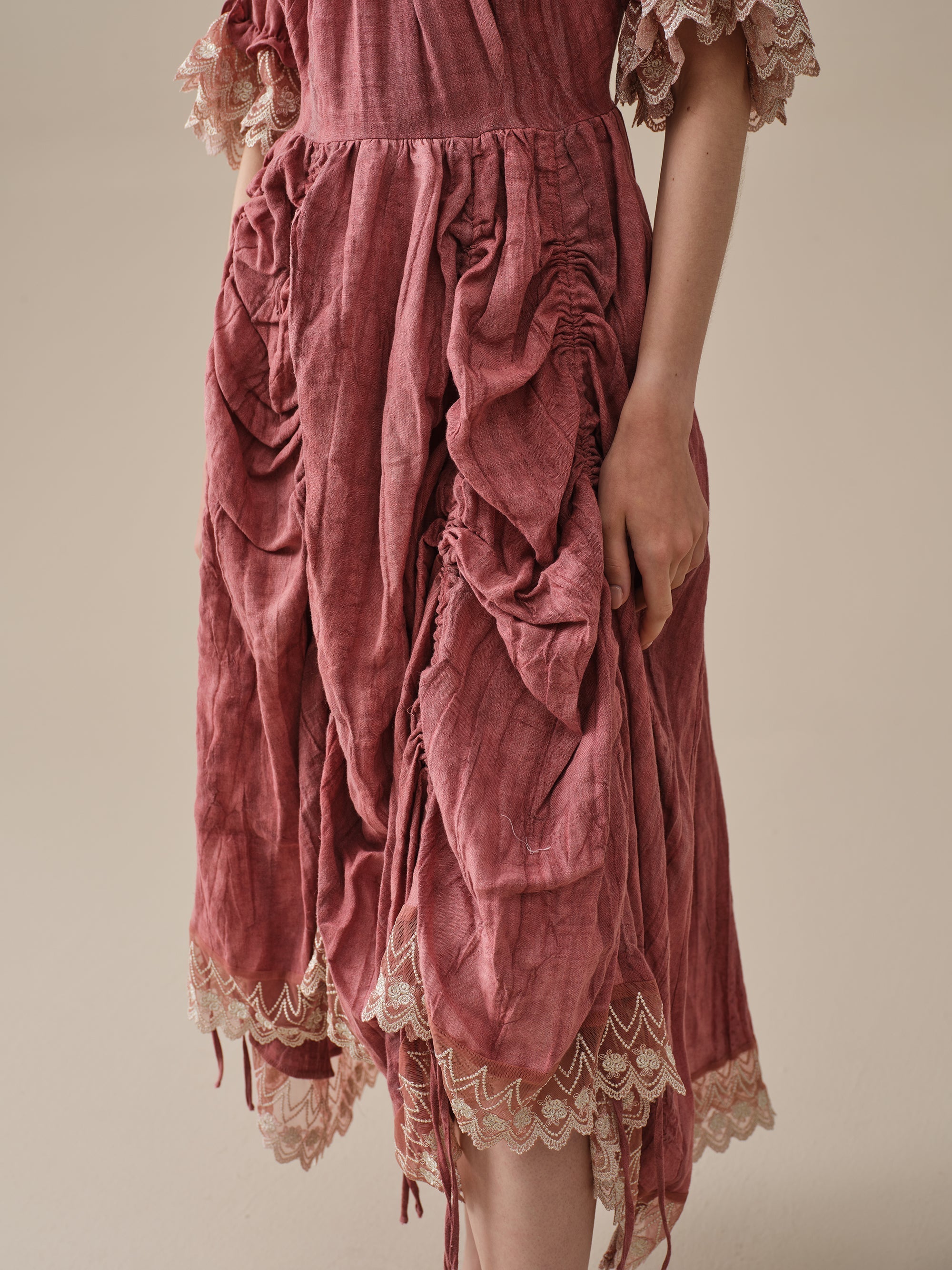 Elowen 27 | Lace Linen dress gown ( 2 way to wear )
