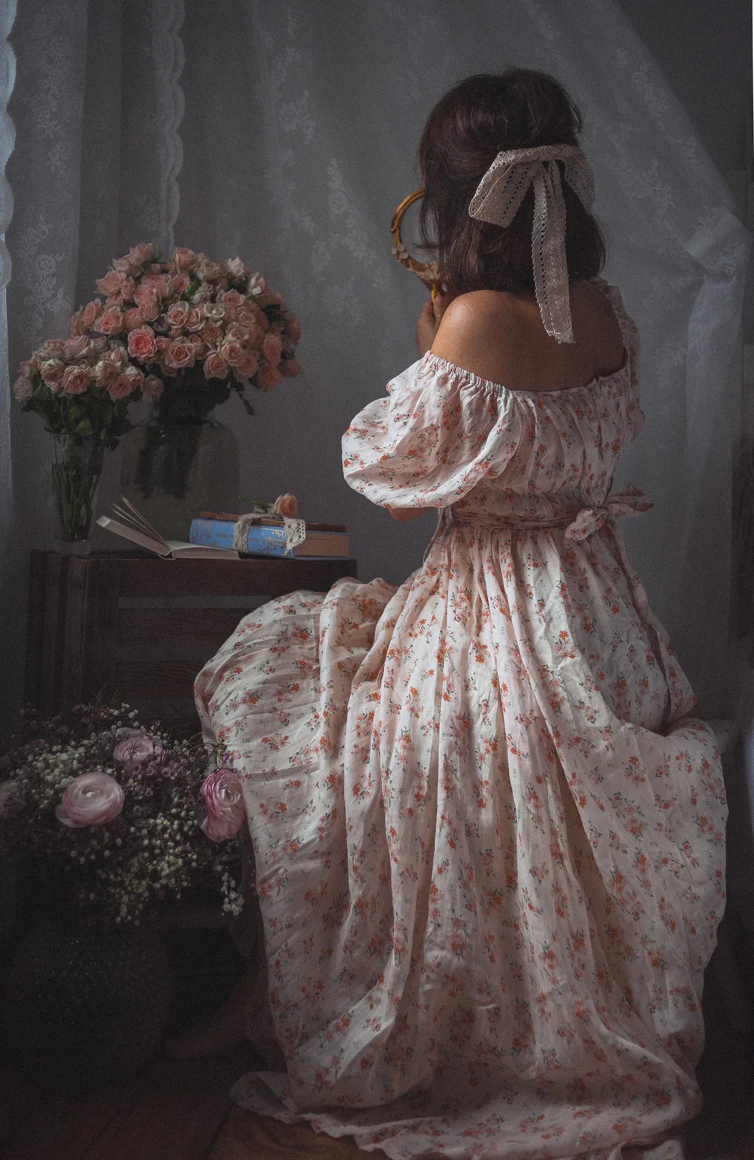 BERGAMOTE 20 |Floral Linen Dress