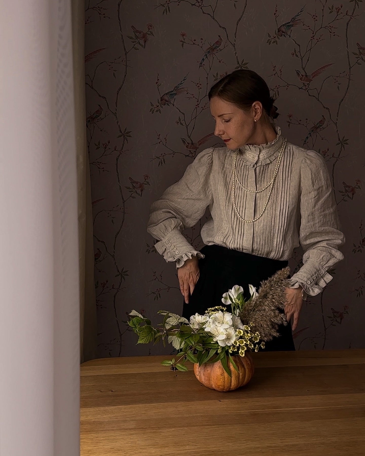 Sharon 21 |pintucked luxury linen shirt blouse