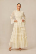 Alluring Love White Lace Tiered Maxi Dress