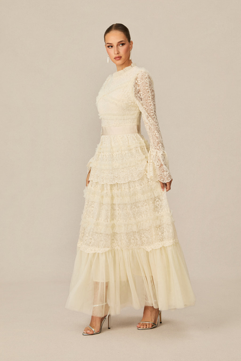 Alluring Love White Lace Tiered Maxi Dress
