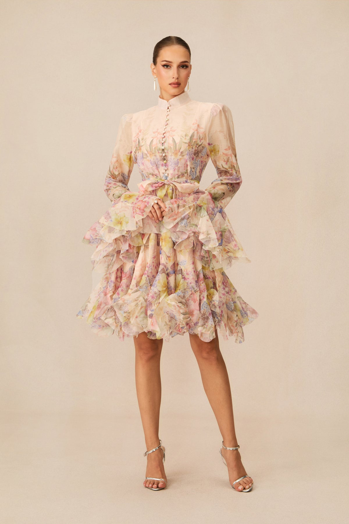 Lana Floral Print Flared Mini Dress
