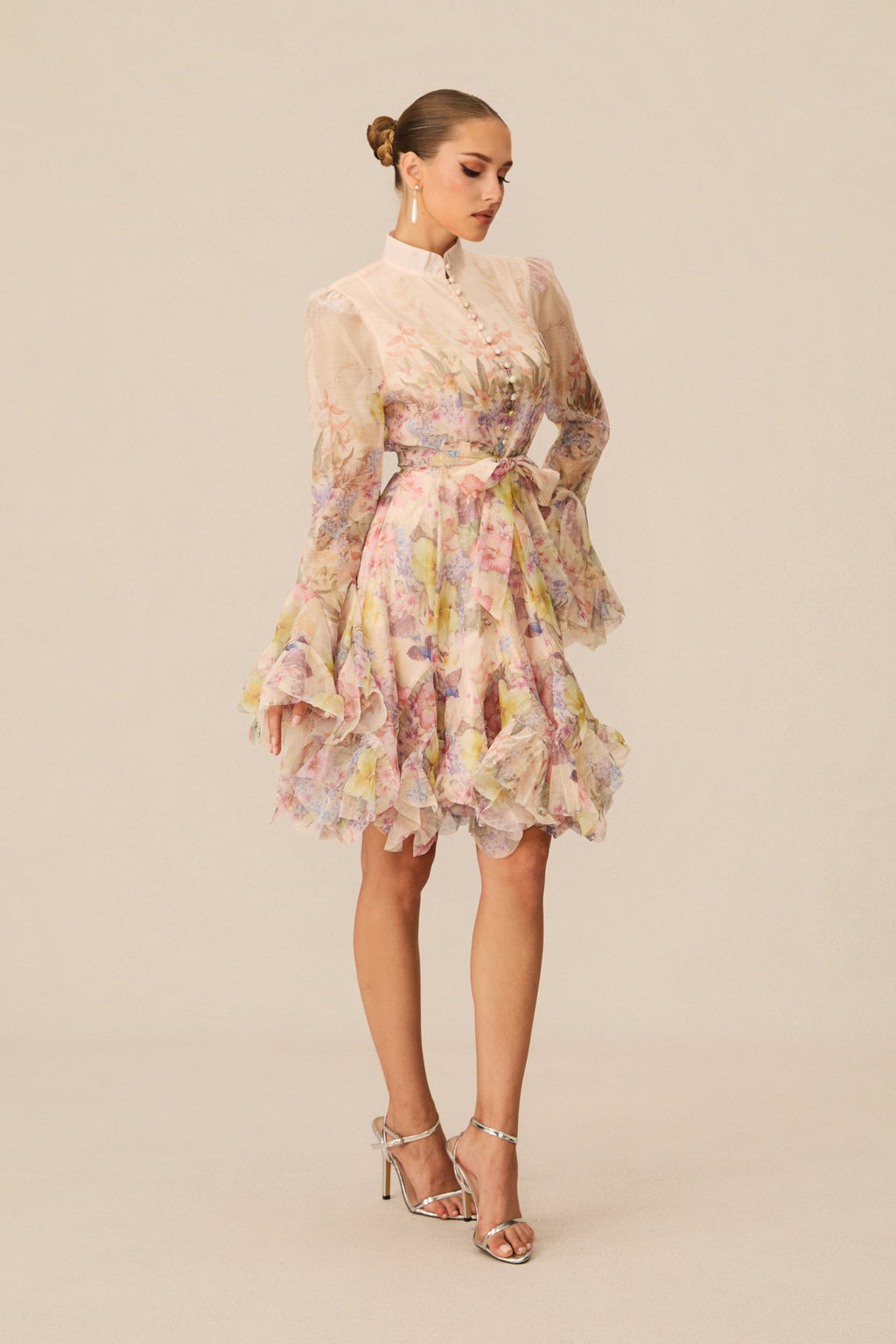 Lana Floral Print Flared Mini Dress