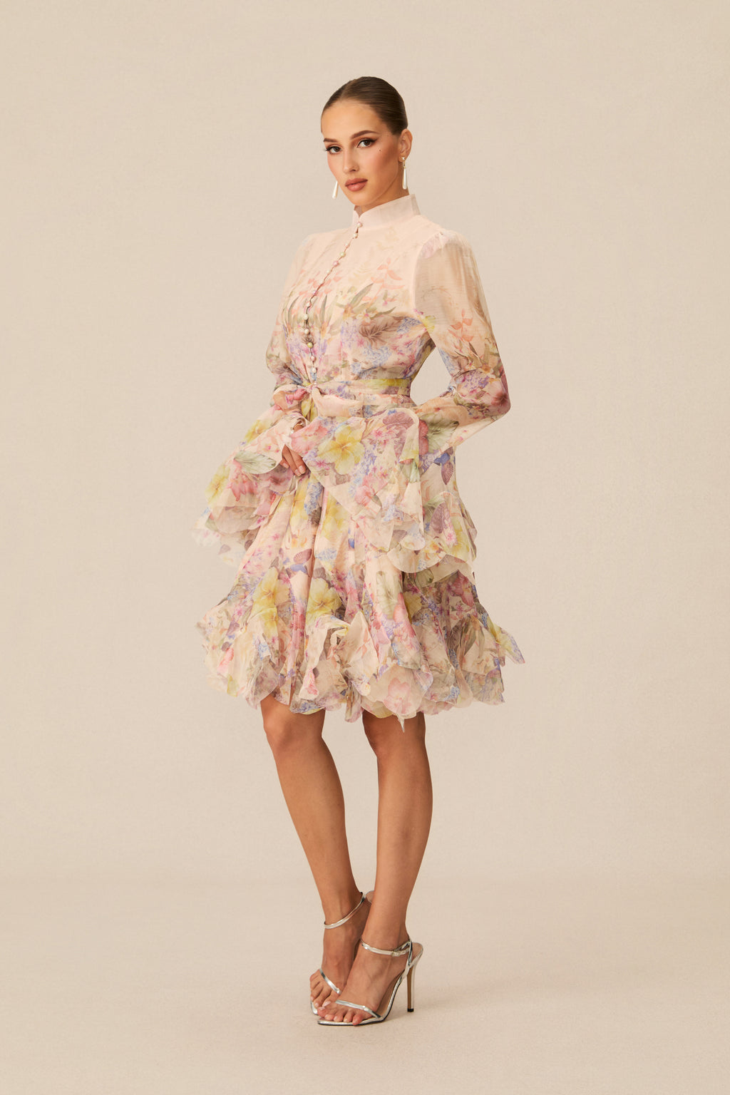 Lana Floral Print Flared Mini Dress