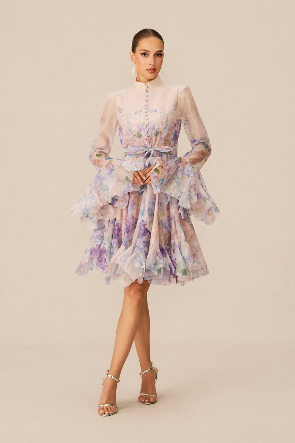 Lana Floral Print Flared Mini Dress