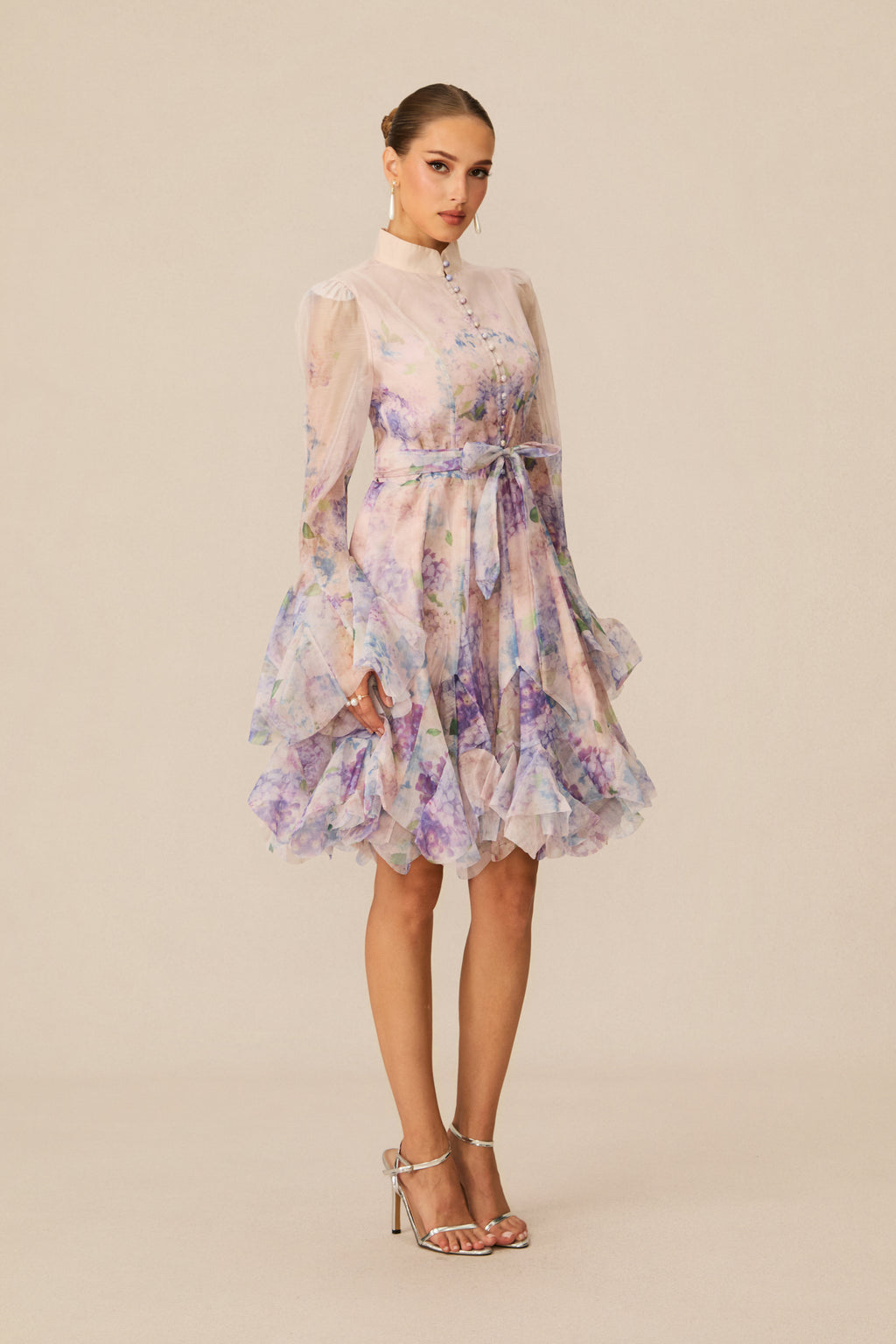Lana Floral Print Flared Mini Dress
