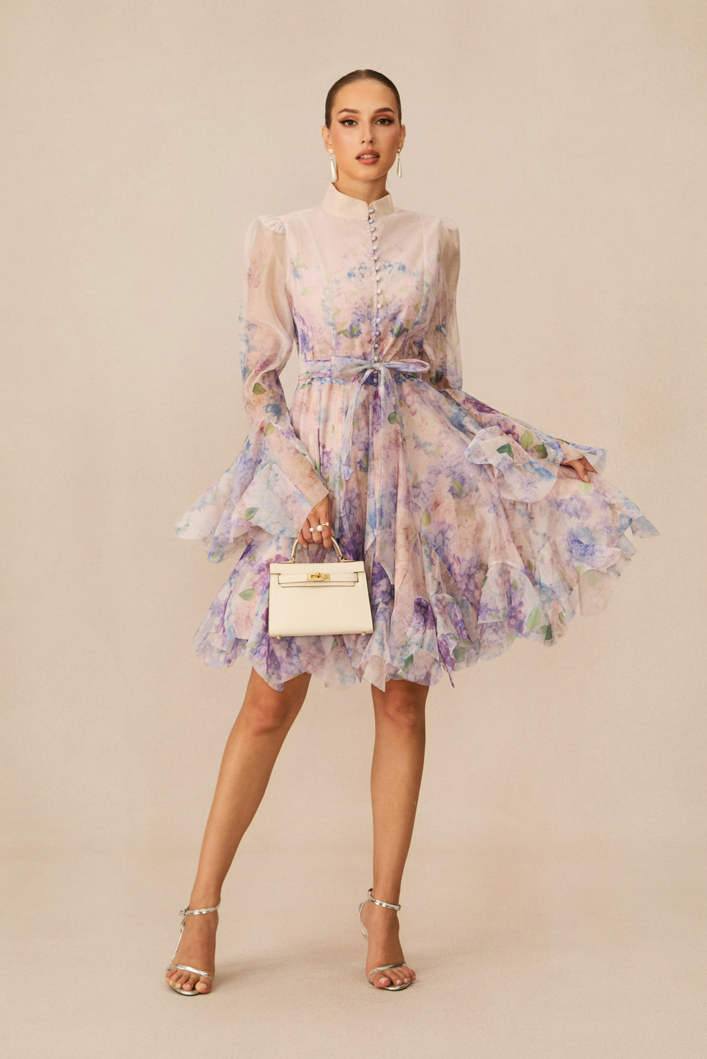 Lana Floral Print Flared Mini Dress