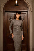 Comfort Style Grey Crystal Embellished Knit Jacket