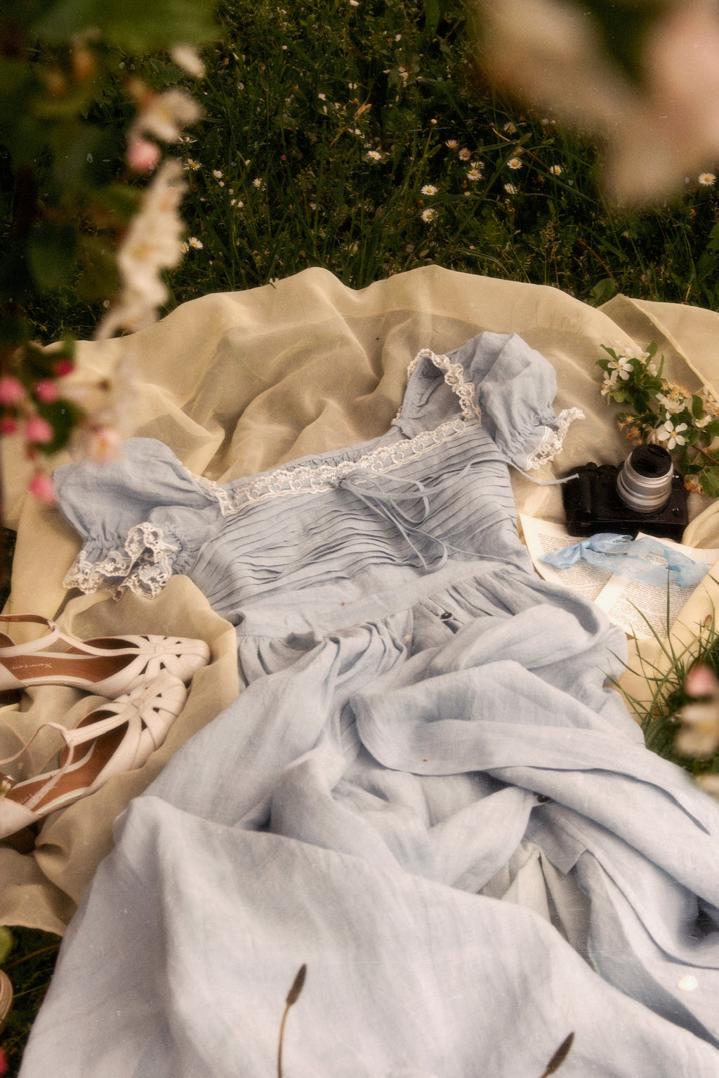 Monet Haze 26 | Fairy layered Linen Dress with pintucks