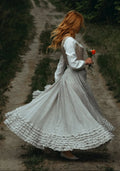 Dorothy 27 | Ruffled maxi linen skirt