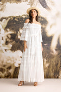 Maura Off Shoulder Lace Trim Maxi Dress