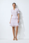 All Day Comfort Purple Tiered Lace Hem Knit Mini Dress