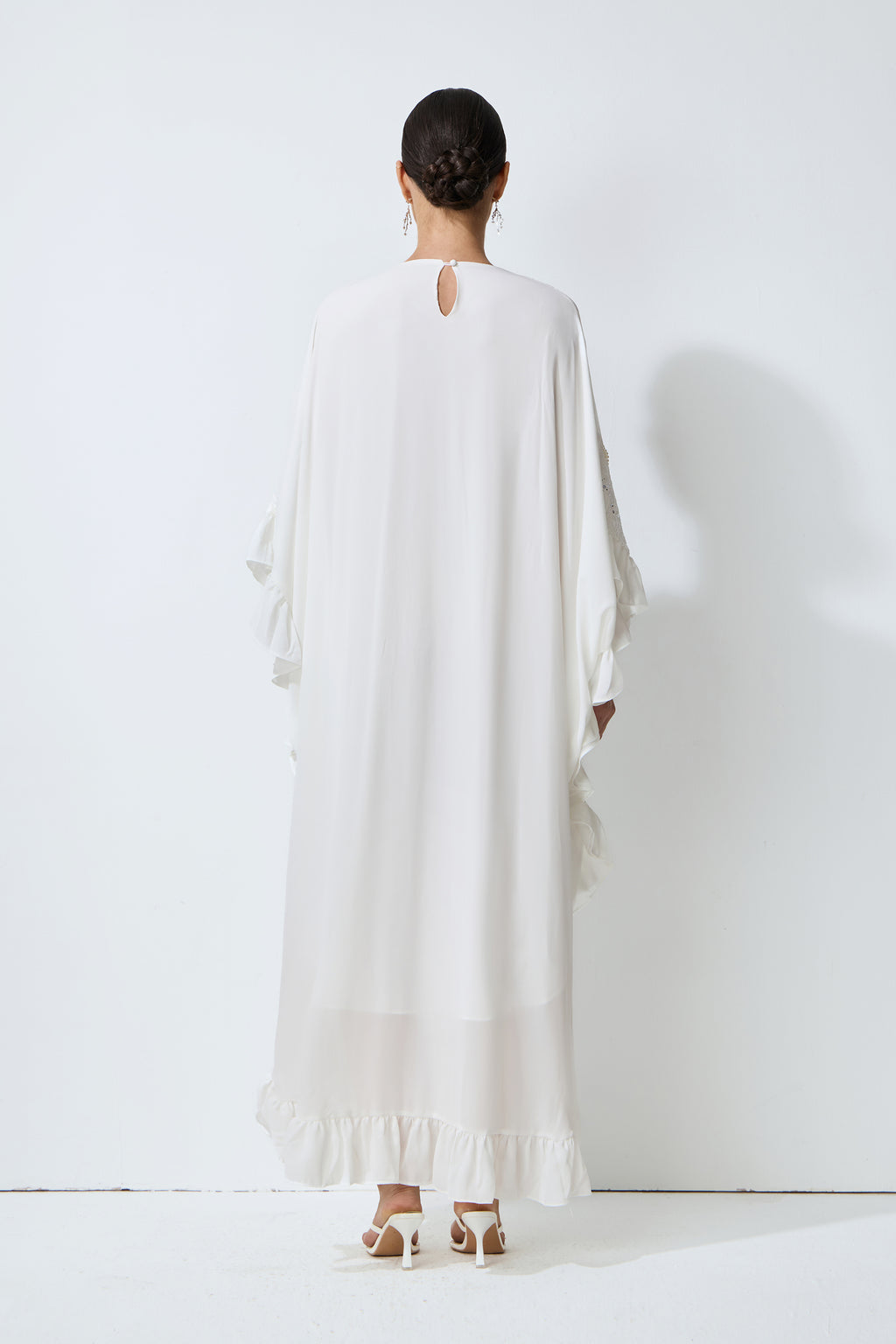 Morning Bliss White Sequin Embellished Lace Panel Maxi Dress