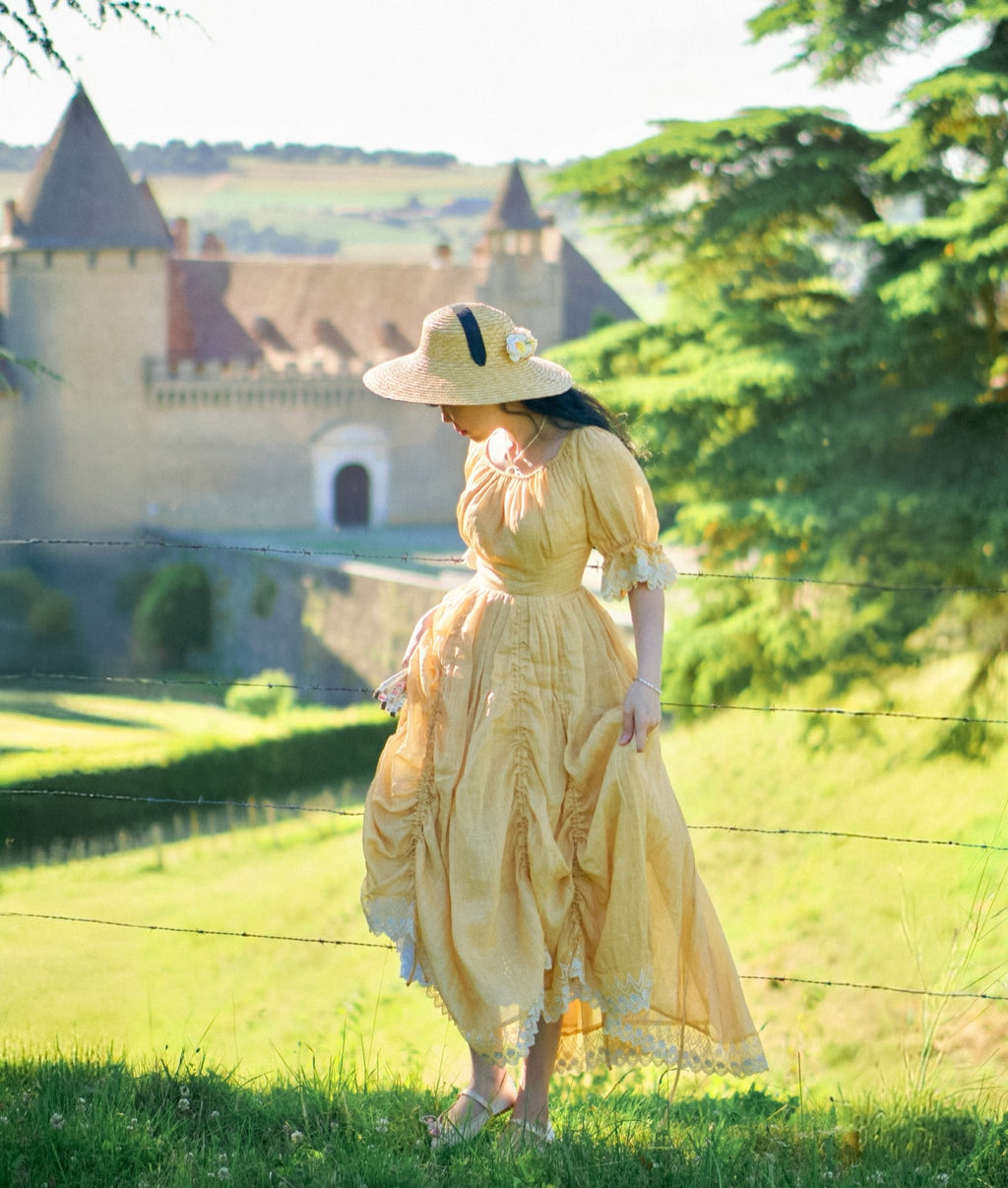 Elowen 27 | Lace Linen dress gown ( 2 way to wear )