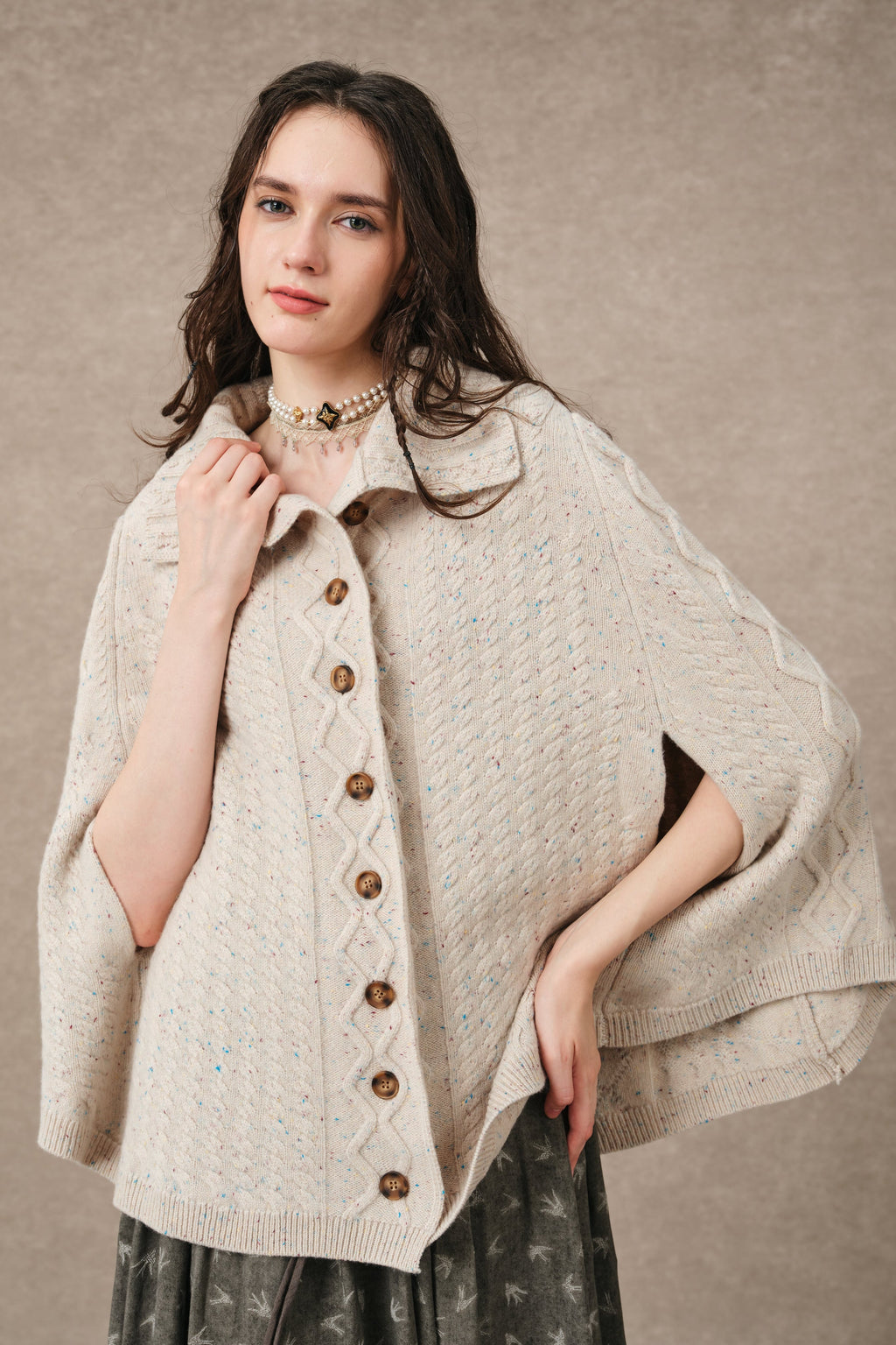 Fleece Cloud | Oversized 100% Wool Knit Poncho