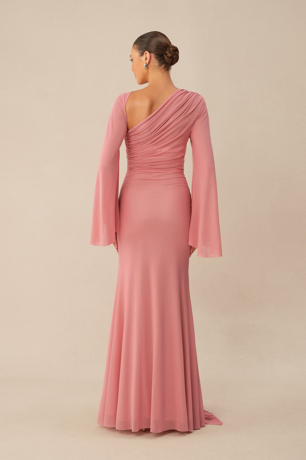 All About Her Pink One Shoulder Butterfly Brooch Maxi Dress