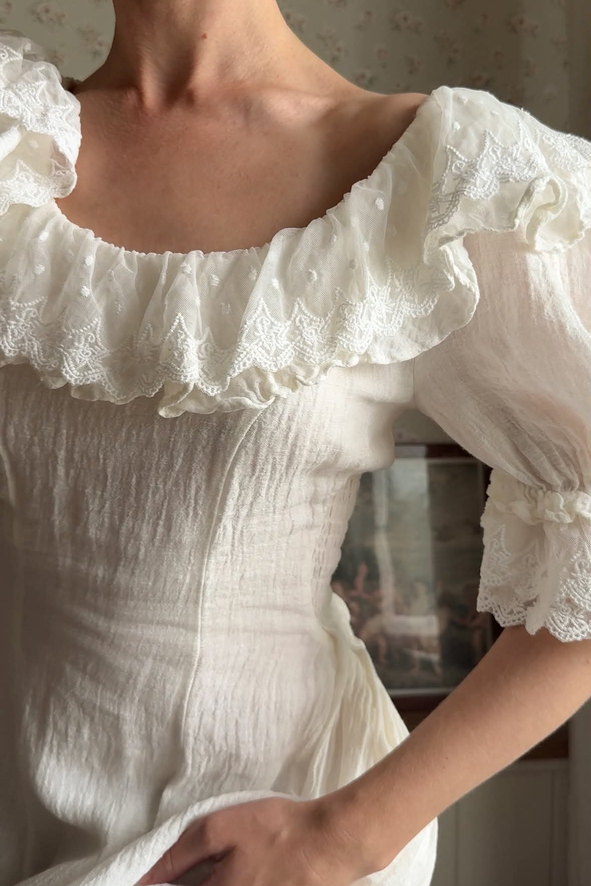 Elysia 15 | Lace-up linen flared dress