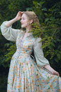 Adelia 17 | lace up daisy linen dress