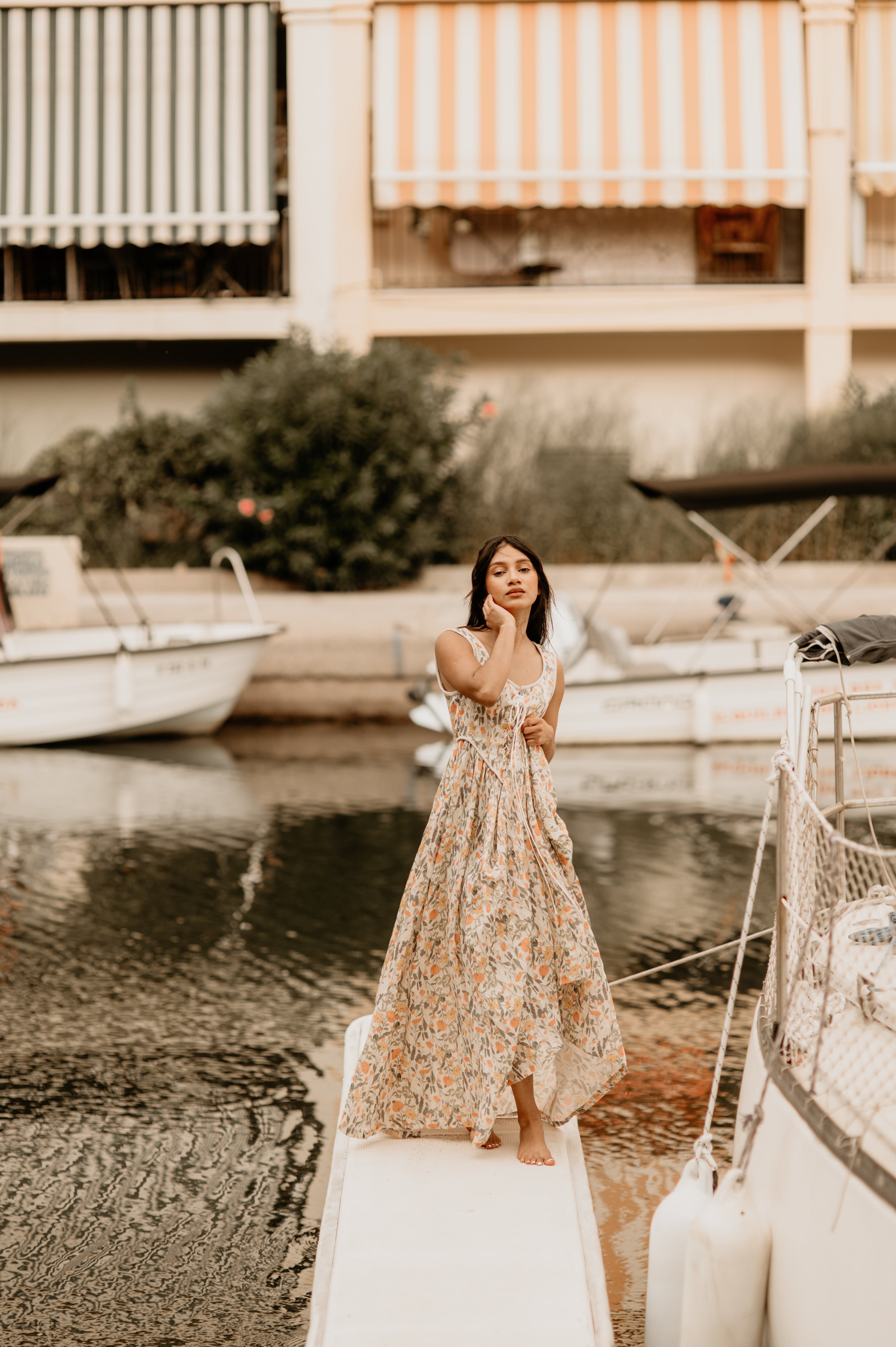 Anis 23 | Lace-up Jacquard Linen Corset Dress