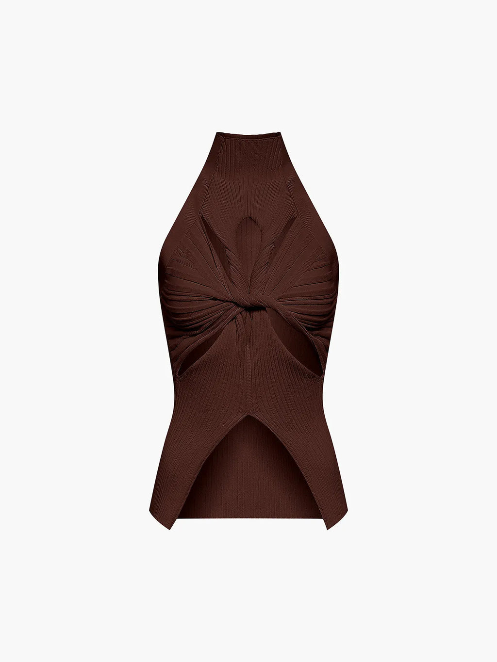 Twist Cutout Mockneck Rib Top