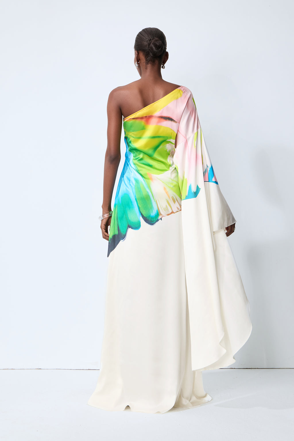 Bernice Printed Single Sleeve Maxi Dress