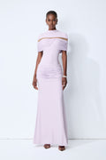 Softly Beautiful Purple Ruched Crisscross Knit Maxi Dress