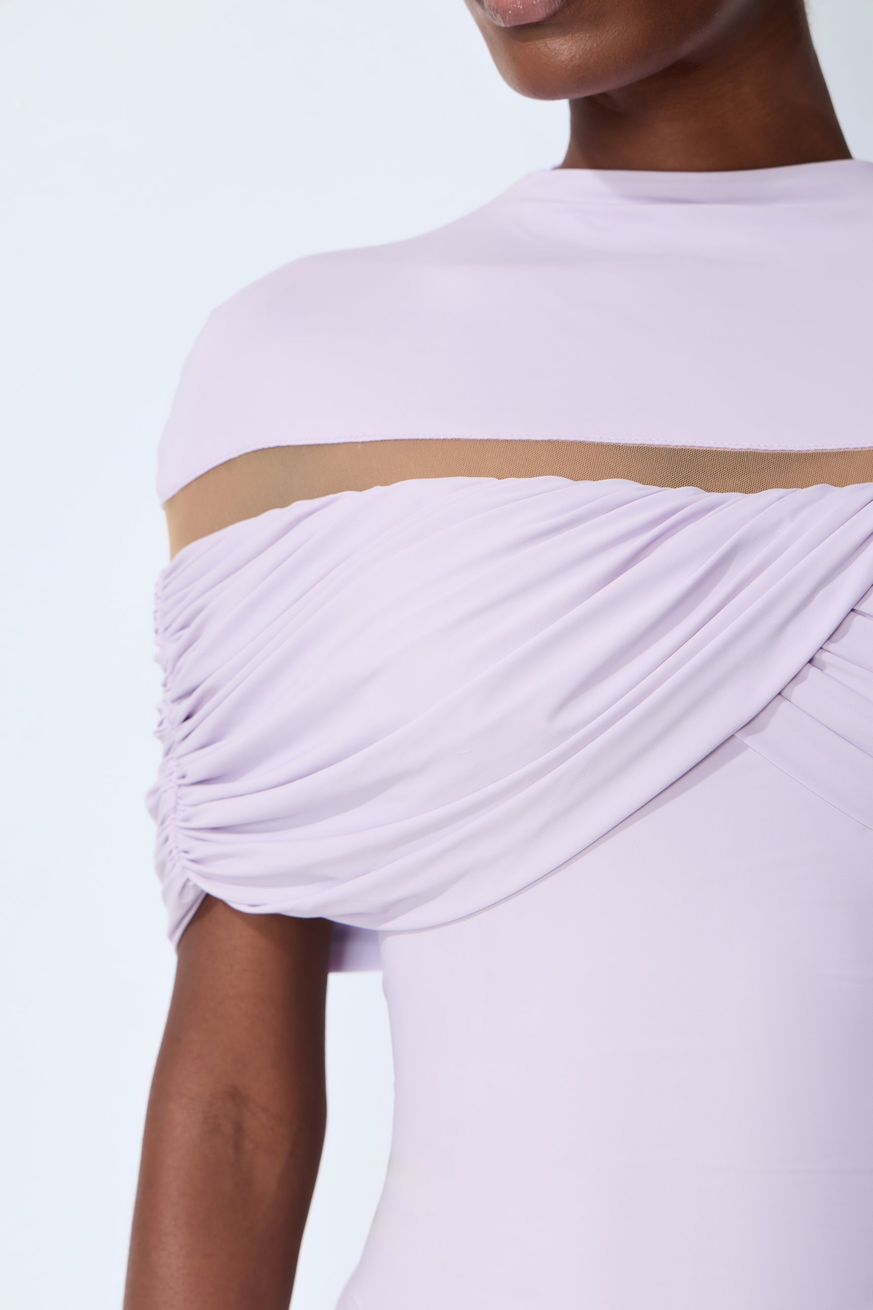 Softly Beautiful Purple Ruched Crisscross Knit Maxi Dress